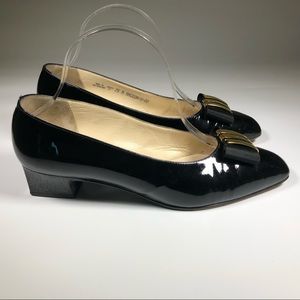 Bally Womens Patent Leather Small Heel Pump Meceda